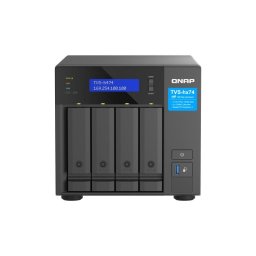 QNAP TVS-h474-PT-8G NAS Tower, 4 disk bays, Intel Pentium Gold G7400 2-core 4-thread processor, up to 3.7GHz