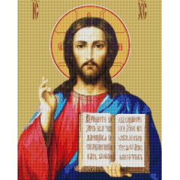Set goblen cu diamante, cu sasiu, IIsus Hristos, 40x50 cm