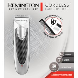 Aparat de tuns Aparat de tuns Remington HC4110, 3 mm – 30 mm, Acumulator, Autonomie 45 minute, Indicator cu LED, Trusa de accesorii inclusa, Gri