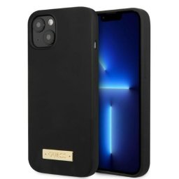 Husa Guess GUHMP13MSPLK iPhone 13 6.1" black/black hard case Silicone Logo Plate MagSafe