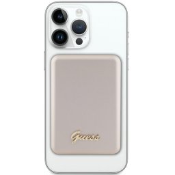 Original Power Bank - GUESS GUPBM5ALGSGD 5000mAh 15W MagSafe Metal Script Logo - Gold