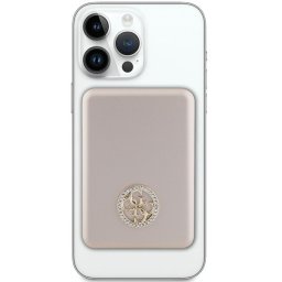 Original Power Bank - GUESS GUPBM3AL4DMD 3000mAh 5W MagSafe 4G Strassed Metal Logo - Auriu