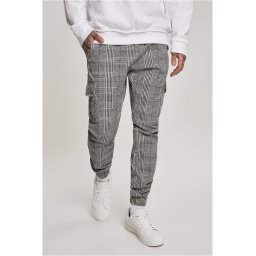 AOP Glencheck Cargo Jog Pants White/Black