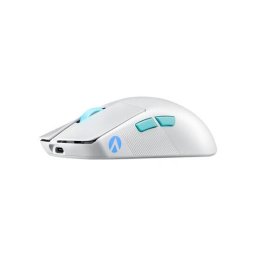 Mouse gaming wireless si bluetooth ROG Gladius III Wireless AimPoint – Gaming, tri‑mode (2.4 GHz + BT + USB‑C), optic 36.000 DPI, 6 butoane + scroll, alb „Moonlight White”