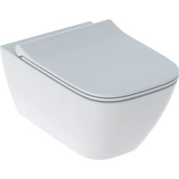 Set vas wc suspendat Geberit Smyle Square Rimfree cu capac inchidere lenta tip sandwich