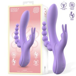 Engily Ross Lindsay Liquid Silicone Flexible 2 Motors Vibe with Anal Chain Lila