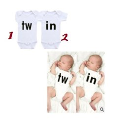 Body alb pentru gemeni - Twin