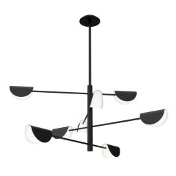 Lustră contemporană cu design minimalist Mollis, 8xG9, L:125 cm, neagră