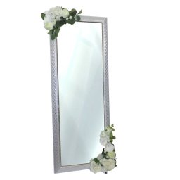Oglinda miresei lucrata cu flori de matase, alb - PRIF311033