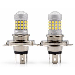 Set 2 becuri auto H4 cu 42 LED SMD 120W 6000k 12/80V doua faze lupa