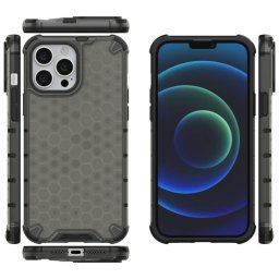 Husa iPhone 15 Plus 6.7 Silicon+PC Antisoc Honeycomb Negru