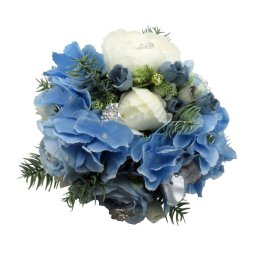 Buchet mireasa/nasa bleu-alb - ILIF311034