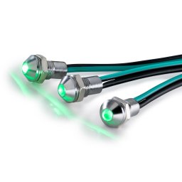 Nichia 5 mm LED cu șurub Pro în carcasă cromată protejată de apă IP67 24V verde