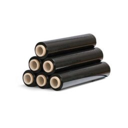 Bax x 6 role Folie stretch manuala neagra, 23 microni, greutate 1.3 kilograme net, neagra