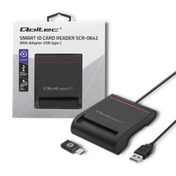 Card reader Qoltec Smart chip ID card scanner