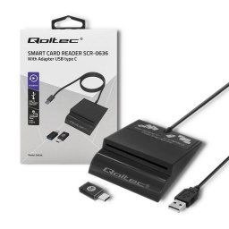 Card reader Qoltec 50363 USB cable 1.8 m USB 3.2 Gen 1 (3.1 Gen 1) USB C USB A Black