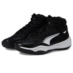 PUMA Kids Playmaker Pro Mid Splatter (Big Kid) Puma BlackPuma White