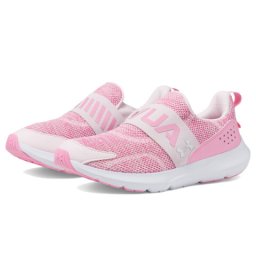 Under Armour Surge 3 Slip-On (Big Kid) Prime PinkFlamingoMetallic Silver