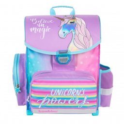 Ghiozdan Ergonomic St.Majewski - Gama Premium, Pastel Unicorn, Ventilatie Venti Stream, Rigid, Impermeabil, 35.5x27.5x16cm