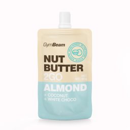GymBeam Unt de nuci 2GO - unt de migdale cu nucă de cocos și ciocolată albă 80 g
