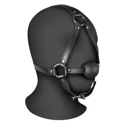 Ouch! Xtreme Head Harness with Solid Ball Gag Black
