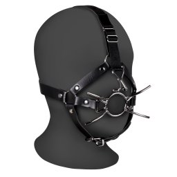 Ouch! Xtreme Head Harness with Spider Gag and Nose Hooks Black