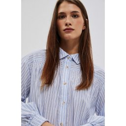 Marisse Women's Shirt L-Ko-4009 White_Blue