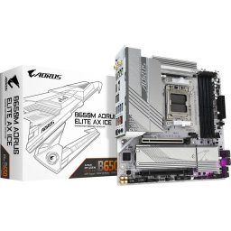 Placa de baza B650M AORUS ELITE AX ICE, Socket AM5, DDR5, Micro ATX