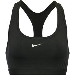 NIKE Sutien sport 'SWOOSH' negru / alb