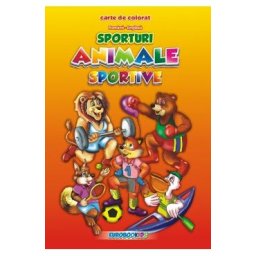 Animale sportive - Sporturi romana-engleza - Carte de colorat