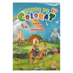 Carte de colorat cu povesti si abtibilduri. Jumbo Vol.6