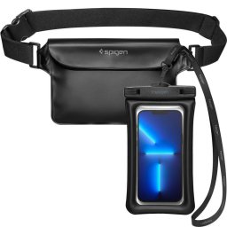 Husa impermeabila Spigen A621 cu borseta talie, protectie telefon si accesorii, negru