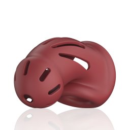 Shots ManCage Model 28 Ultra Soft Silicone Chastity Cage Red