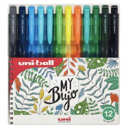 Set 12 Pixuri cu Gel Uni-Ball Signo UMN-155N My Bujo Nature, Varf 0.7 mm