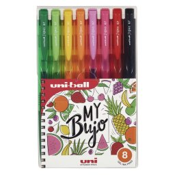 Set 8 Pixuri cu Gel Uni-Ball Signo UMN-155N My Bujo Fruits, Varf 0.7 mm