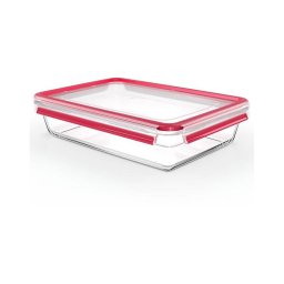 Caserolă Tefal 3 l MSEAL GLASS roșu/sticlă