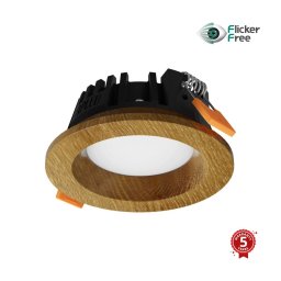 Corp de iluminat LED încastrat RONDO LED/3W/230V 4000K d. 9 cm lemn masiv stejar APLED