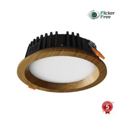 Corp de iluminat LED încastrat RONDO LED/6W/230V 4000K d. 15 cm lemn masiv stejar APLED