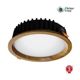 Corp de iluminat LED încastrat RONDO LED/12W/230V 3000K d. 20 cm lemn masiv stejar APLED