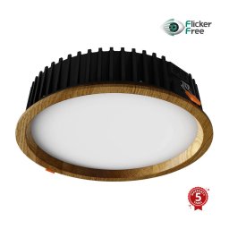 Corp de iluminat LED încastrat RONDO LED/18W/230V 4000K d. 26 cm lemn masiv stejar APLED