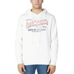 JACK & JONES Hanorac Jprblubilly Logo Sweat Hood Fst 12226943 11-4201 TCX Cloud Dancer