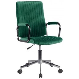 Scaun rotativ, catifea, verde, max 120 kg, 51x61x92/102 cm