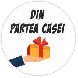 Rola etichete autoadezive personalizate Din partea casei , diametru 40 mm, 1000 buc rola
