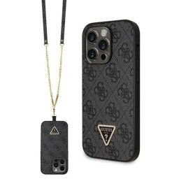 Husa Guess GUHCP14LP4TDSCPK case for iPhone 14 Pro - black Crossbody 4G Metal Logo