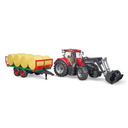 Tractor Case IH Optum 300 CVX cu remorca de transport baloti, Bruder 03198
