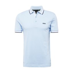 BOSS Tricou 'Paddy' bleumarin / albastru deschis / alb