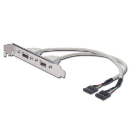 Cablu pentru suport pentru USB 2x tip A-2x5pin IDC, Gri