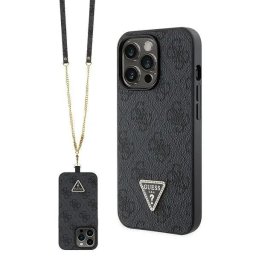 Husa Guess GUHCP13LP4TDSCPK Case for iPhone 13 Pro / 13 - Black Crossbody 4G Metal Logo