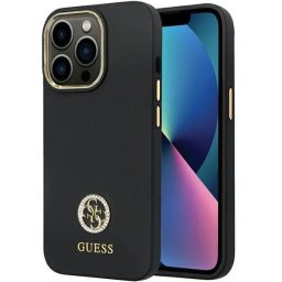 Husa Guess GUHCP13LM4DGPK Silicone Logo Strass 4G - Husă silicon - compatibil cu Apple iPhone 13 Pro / 13 - culoare Negru