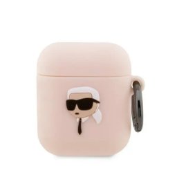 Husa Karl Lagerfeld KLA2RUNIKP AirPods 1/2 cover pink/pink Silicone Karl Head 3D